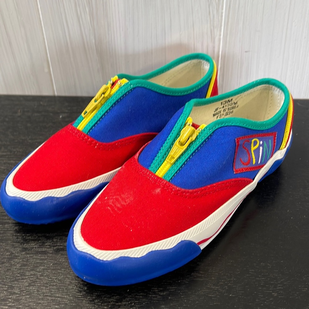 Vintage youth kids color block sneakers tennis shoes size 13